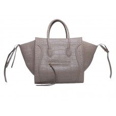 Torba typu tote Celine Luggage Phantom Square Croc Light Khaki