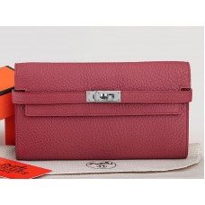 Hermes Dogon Togo Oryginalny skórzany portfel Kelly Long Wallet w kolorze śliwkowym