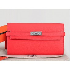 Hermes Dogon Togo Oryginalny skórzany portfel Kelly Long Wallet Watermelon Red