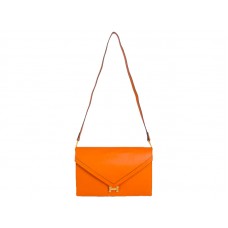 Hermes Pilot Envelope Clutch Orange ze złotymi okuciami