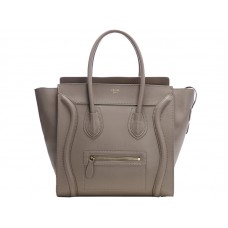 Torba podróżna Celine Luggage Medium Tote ze skóry cielęcej w kolorze khaki