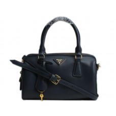 Torebka Prada Saffiano Calf Leather Medium Bag z górnym uchwytem, ciemnoniebieska