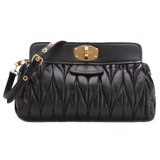 Miu Miu Matelasse Oversized Cabrio Clutch Black