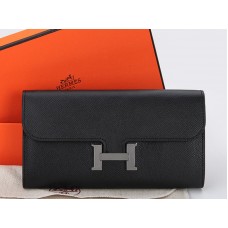Hermes Epsom Original Calfskikin Constance Długi Portfel Czarny