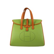 Hermes 08c Flap Bag Green