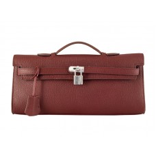 Hermes Kelly Pochette Longue w kolorze fioletowo-czerwonym