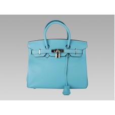 Hermes Birkin 30 cm Skóra Togo Bleu Thalassa