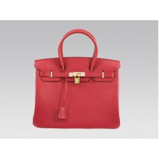 Hermes Birkin 35cm Clemence Rouge Vif ze złotymi okuciami