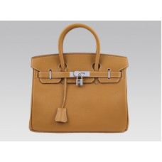 Hermes Birkin 30 cm Togo Leather Tan ze srebrnymi okuciami