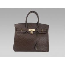 Hermes Birkin 35 cm Struś Czekoladowy