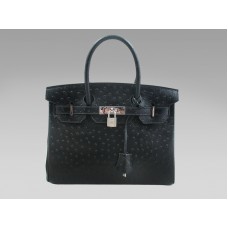 Hermes Birkin 30 cm Struś Czarny