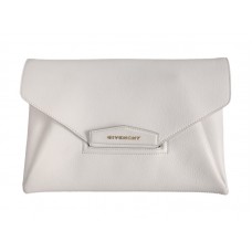 Kopertówka Givenchy Antigona Envelope ze skóry licowej w kolorze białym