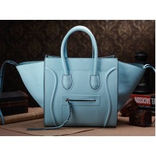 Torba typu tote Celine Luggage Phantom Square Togo Leather Light Blue