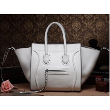 Torba typu tote Celine Luggage Phantom Square Togo Leather White