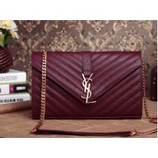YSL Średniej wielkości torebka z monogramem w kolorze czarnym, magenta, ziarnistym, pudrowym, teksturowana skóra Matelasse
