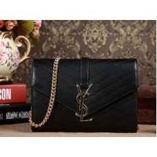 Mała torebka YSL z monogramem w czarnej skórze Matelasse