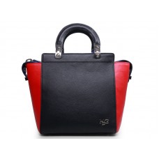 Givenchy Leather Hdg Convertible Tote Czarno-Czerwona