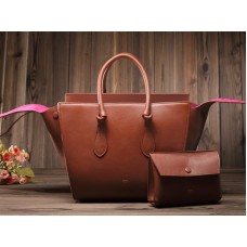 Torebka Celine Tie Nano z uchwytem u góry, skórzana, jasnobrązowa