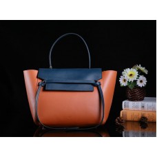 Celine Mini torebka-nerka z gładkiej skóry cielęcej w kolorze kamelowym i niebieskim