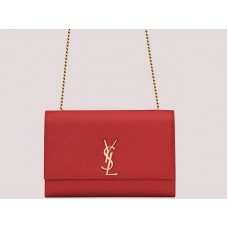 Saint Laurent Ysl Duża torebka na łańcuszku Kate Red H-yslshsg073330md4