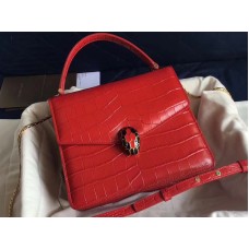 Bvlgari Klapka Serpenti Forever 20cm Croco Red