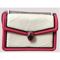 Torba na ramię Bvlgari Serpenti Forever White Pink