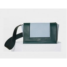 Torba na ramię Celine Medium Frame Calskin Mineral And Dark Green