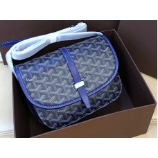 Niebieska torba listonoszka Goyard Goyardine Chevron