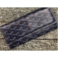 Długi portfel Goyard Varenne Chevron w kolorze ciemnoniebieskim