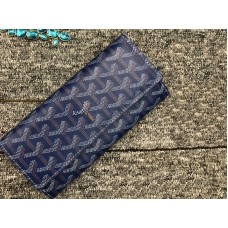 Długi portfel Goyard Varenne Chevron w kolorze niebieskim
