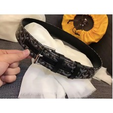 Skórzany pasek Goyard Chevron Goyardine w kolorze czarnym