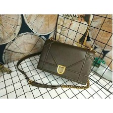 Dior Diorama Calfski Bag Aged Gold Hardware Bag Grey d17713