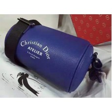 Dior Roller Pouch w kolorze denimu z licową skórą cielęcą w kolorze niebieskim