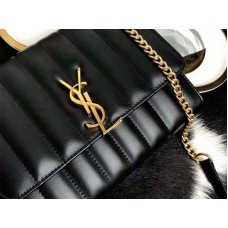 Saint Laurent Vicky Medium w kolorze Matelass? Jagnięca skóra w kolorze czarnym