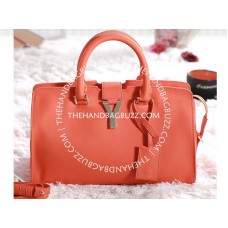 Yves Saint Laurent Chyc Original Leather Tote Bag Orange