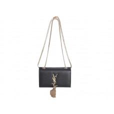 Torebka Yves Saint Laurent Mini Monogram z oryginalnej czarnej skóry