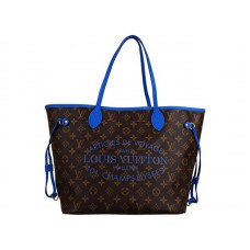 Monogram Louis Vuitton 2013 Neverfull Mm Grand Bleu