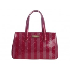Louis Vuitton Monogram Stripes Patent Leather Wilshire Bld Cherry