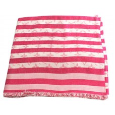 Szalik Louis Vuitton Monogram Cotton Stripes Peach