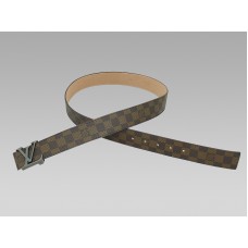 Pasek Damier z inicjałami Louis Vuitton, srebrna klamra