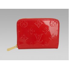 Torebka na monety Louis Vuitton z monogramem Vernis Zippy Pomme Damour