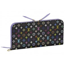 Louis Vuitton Monogram Multicolore Czarny Niezwykły Portfel Fioletowy