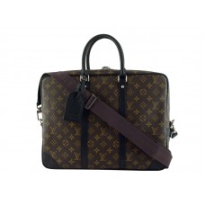Monogram Louis Vuitton Macassar Porte dokumentuje podróż z długim paskiem