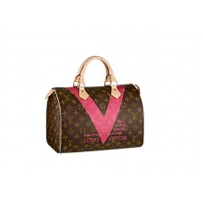 Louis Vuitton Monogram V Speedy 30 Granatowy