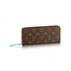 Portfel Louis Vuitton z monogramem Clemence w kolorze turkusowym