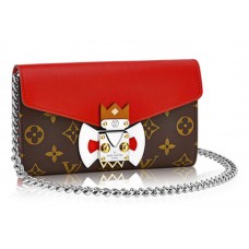 Portfel Louis Vuitton Monogram Tribal Mask Chain Wallet Red