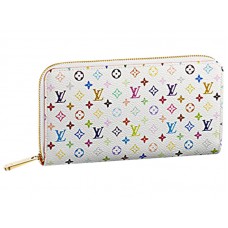 Louis Vuitton Multicolore Biały Portfel Zippy Pomarańczowy