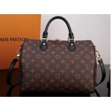Louis Vuitton Monogram Canvas Speedy Bandouliere 30 z czarną skórzaną lamówką