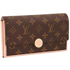 Portfel Louis Vuitton Flore Monogram Płótno Różowe Baleriny m64586