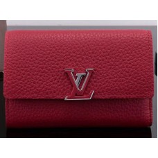 Kompaktowy portfel skórzany Louis Vuitton Taurillon Capucines Rubis m62158
